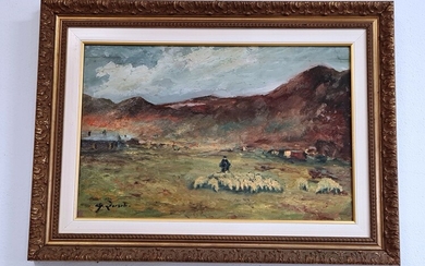 Zorsoli, Oil on Faesite Flock grazing
