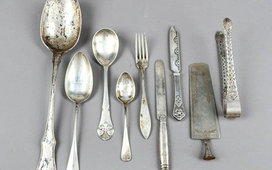 mixed lot of 27 pieces of cutlery, 19th/20th century, different manufacturers, silver of different