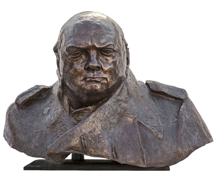 Ivor Roberts-Jones RA (1913-1996), A monumental bronze bust of Sir Winston Churchill
