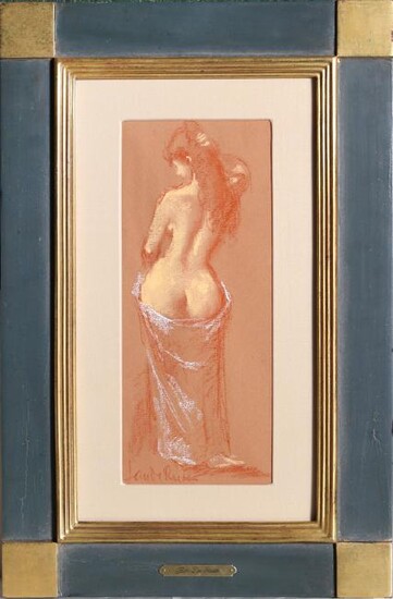 Jan De Ruth, Standing Woman, Pastel Drawing