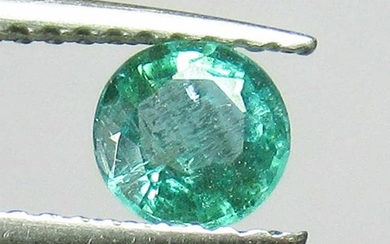 0.58 Ct Genuine Zambian Emerald 5.3 mm Round Cut