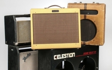 Group of Amplifier and Speaker Cabinets, including Gibson, Fender, and Celestion.Provenance: The estate of J. Geils.