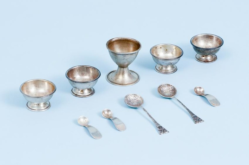 10pcs Mexican Sterling Cups and Spoons