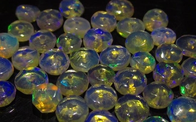 8.06 Ct Genuine 39 Drilled Round Faceted Opal Beads