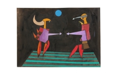 DESMOND MORRIS (B. 1928) The Duel signed with...