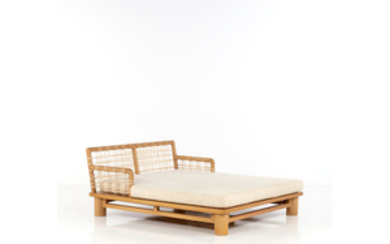 Karl Springer (1931-1991) Double chaise longue