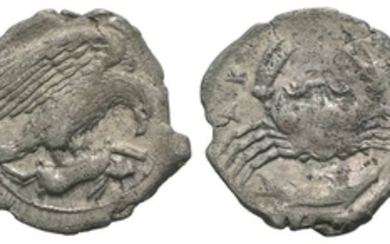 Sicily, Akragas, c. 420-410 BC. AR Hemidrachm (17mm, 2.01g, 6h)....