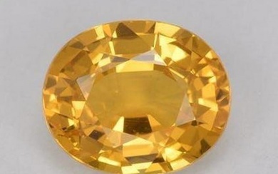 1.3ct Oval Cut Faceted Dark Golden Sun Yellow Sapphire Gemstone
