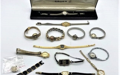 14 Assorted Vintage Wristwatches and some Parts
