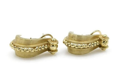 14K Yellow Gold J Hoop Fashion Earrings