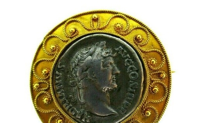 14k Yellow Gold Castellani Emperor Domitian Roman Coin