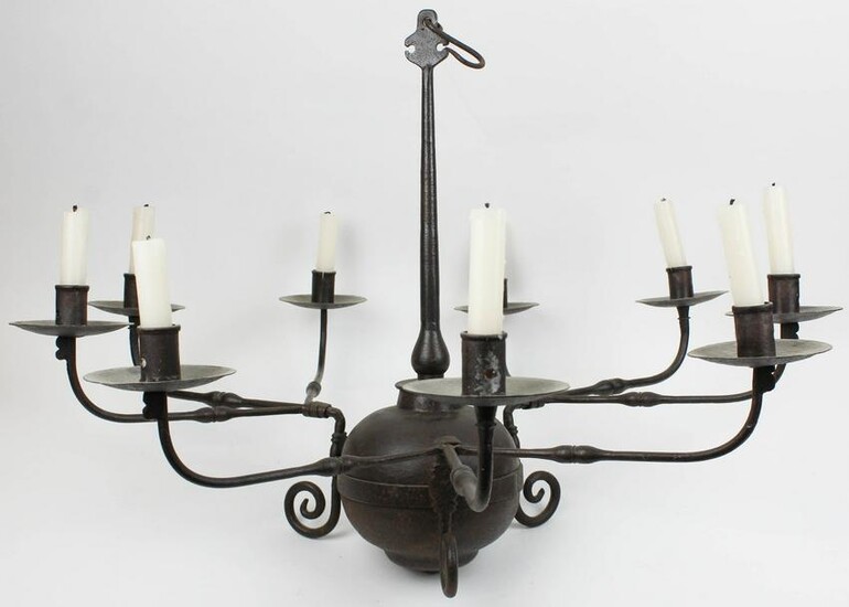 16th- 17th c Continental Wrought Iron Chandelier