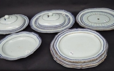 15 Piece Chinese Export Porcelain Armorial Dinner