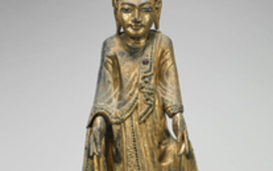 Antique Burmese Gilt Wood Buddha