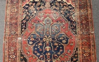 Antique Ferahan Sarouk Center Hall Carpet
