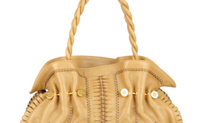 BULGARI - a ruched leather handbag.