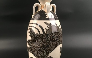 Chinese Cizhou Kiln Five Claw Dragon Vase
