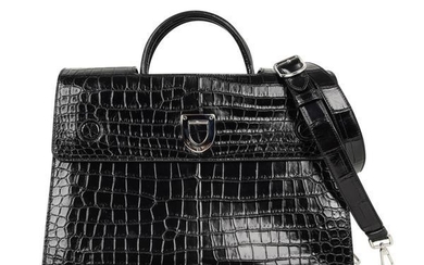 Christian Dior Bag Diorever Matte Black Crocodile Tote