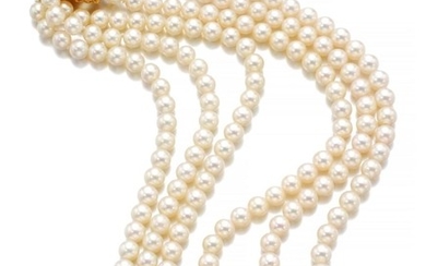 CULTURED PEARL, YELLOW SAPPHIRE AND DIAMOND NECKLACE | VAN CLEEF & ARPELS