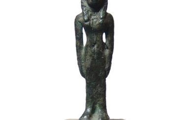 Egyptian bronze figurine of a goddess, Late Period