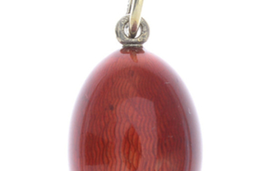 FABERGE - a Russian pre-Revolutionary enamel egg pendant.