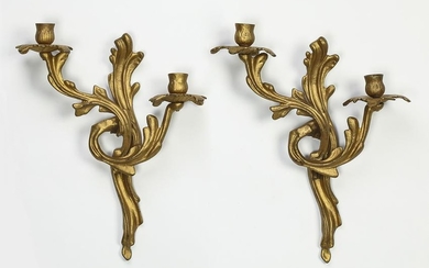 Pair of gilt bronze candle sconces