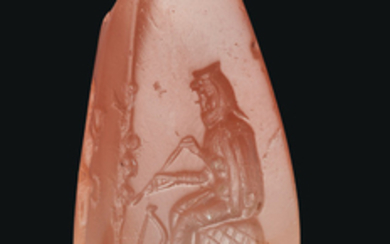A GRECO-PERSIAN CARNELIAN FOUR-SIDED PENDANT, CIRCA LATE 5TH CENTURY B.C.