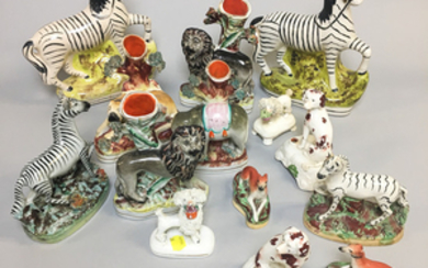 Group of Staffordshire Animals