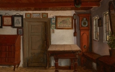 Hans Jørgen HAMMER Copenhague, 1815 - Rome, 1882 Intérieur de maison à Valeröd