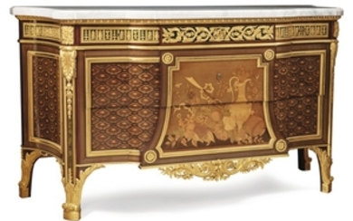 Henry Dasson (1825 - 1896) A gilt-bronze mounted marquetry commode after a model by Jean-Henri Riesener, late 19th century