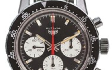 HEUER | A STAINLESS STEEL CHRONOGRAPH WRISTWATCH WITH REGISTERS REF 2446 MVT 455325 AUTAVIA CIRCA 1970