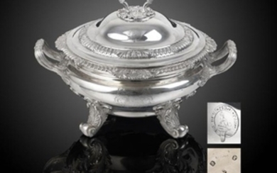 An impressive George IV silver twin-handled tureen and