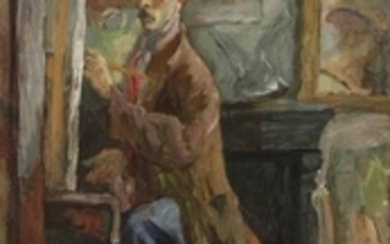 Jacques CHAPIRO Autoportrait au chevalet, 1940...