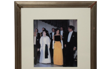 [OLEG CASSINI GOWNS] Group of approximately eight Oleg Cassini designed gowns and dresses, including two replicas of a gown made for Mrs. Kennedy as First Lady.