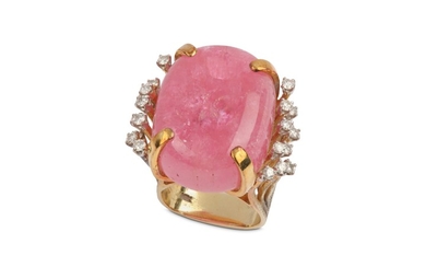 A pink tourmaline and diamond dress ring, circa...