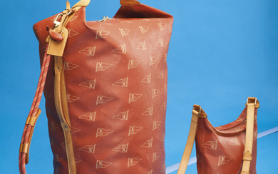 A SET OF TWO: A LIMITED EDITION RED AMERICA'S CUP MONOGRAM CANVAS SAC MARIN A LIMITED EDITION RED AMERICA'S CUP MONOGRAM CANVAS LE TOUQUET, LOUIS VUITTON, 1995