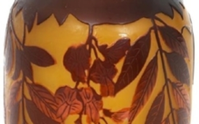 Signed Galle Cameo Glass Vase