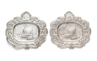 A pair of Victorian silver plaques