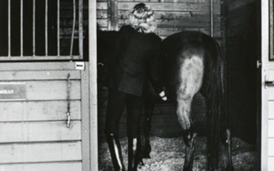 'WOMAN WITH HORSE', BURBANK, 1987, Helmut Newton