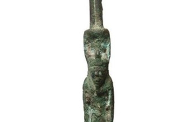 Egyptian bronze figure of Nefertum, Late Period