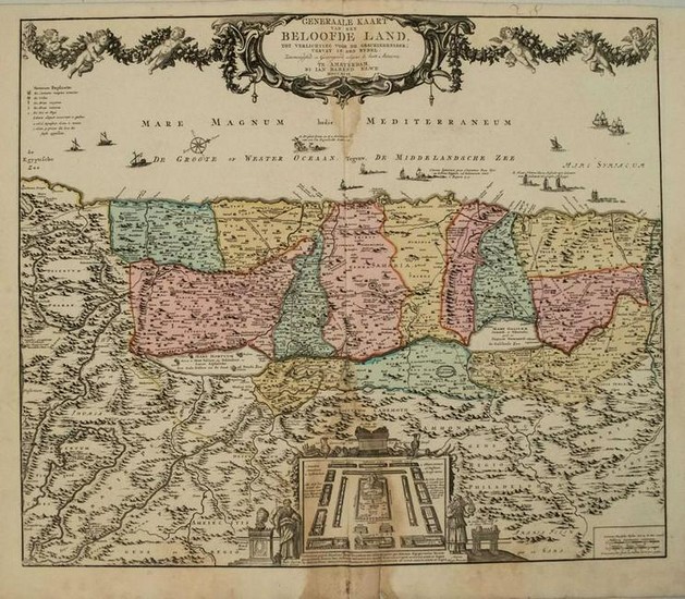 1792 Elwe Map of the Holy Land -- Generaale Kaart van
