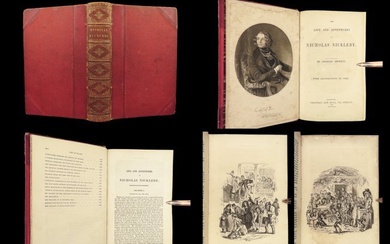 1839 Charles Dickens 1st Nicholas Nickleby Novel Social Satire Illustrated Phiz