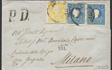 1859, Lombardo Veneto, lettera da Mantova del 20 luglio (?) per Milano