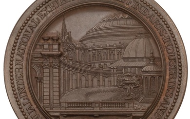 1874 London International Exhibition bronze medal in contemp...