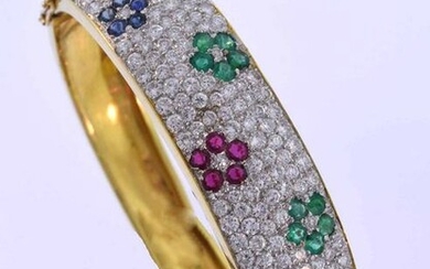 18K Diamond and Colored Stone Bracelet