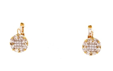 18k Diamond Round Earrings