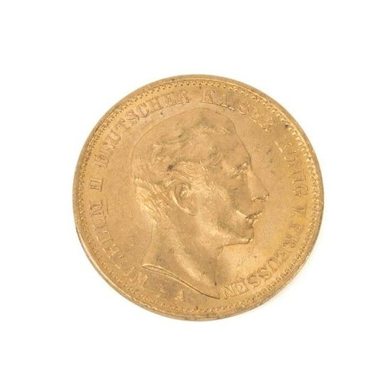 1901-A GERMAN STATES PRUSSIA 20 MARK GOLD COIN