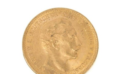 1901-A GERMAN STATES PRUSSIA 20 MARK GOLD COIN