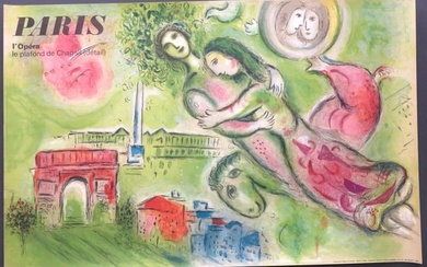 1964 Marc Chagall Paris Travel Poster