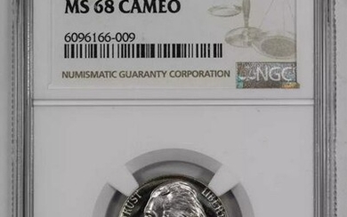 1967 SMS JEFFERSON NICKEL 5C NGC CERTIFIED MS 68 MINT STATE UNC - CAMEO (009)